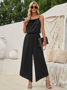 Suspender waist wide leg jumpsuit - ElegantAlpha