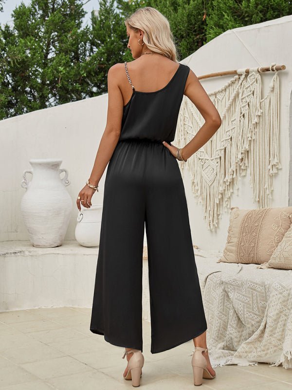 Suspender waist wide leg jumpsuit - ElegantAlpha