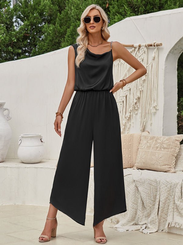 Suspender waist wide leg jumpsuit - ElegantAlpha