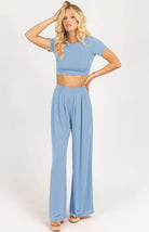 T-shirt & Wide Leg Mopping Pants Set - ElegantAlpha®