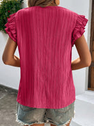 Texture Fabric Fly Sleeve Top - ElegantAlpha®