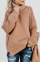 Thick Knit Turtle Neck Pullover Sweater - ElegantAlpha®