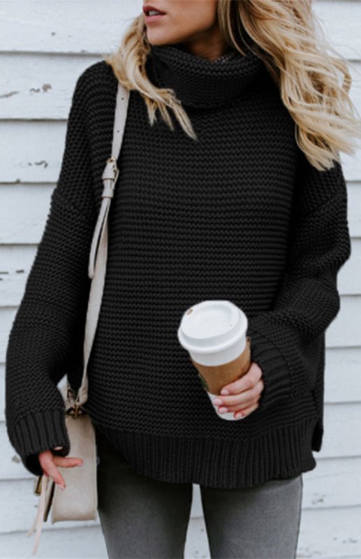 Thick Knit Turtle Neck Pullover Sweater - ElegantAlpha®