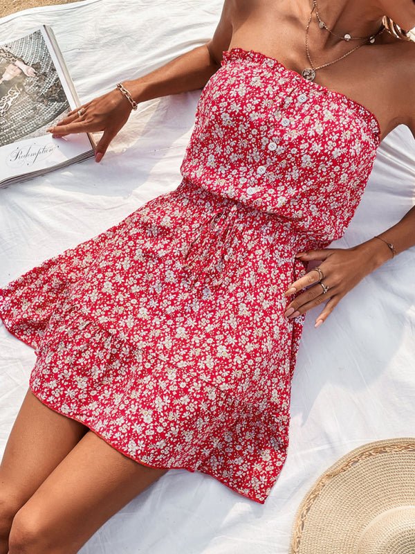 Tube top floral dress - ElegantAlpha®