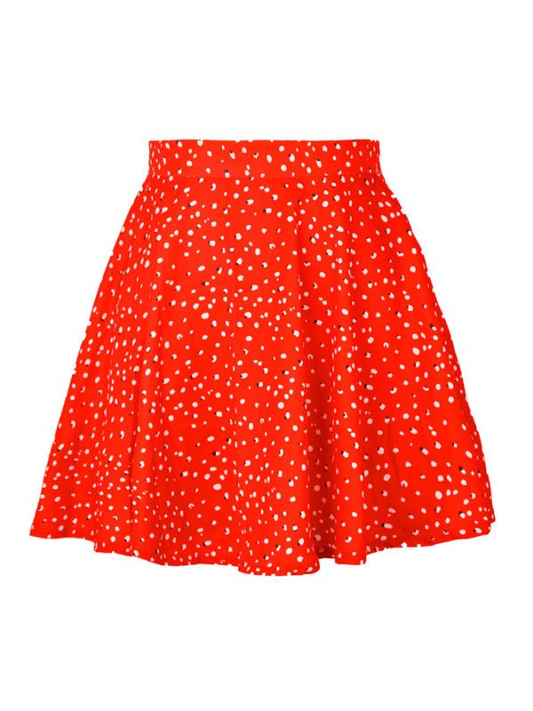 Umbrella invisible zipper chiffon printed skirt - ElegantAlpha®