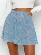 Umbrella invisible zipper chiffon printed skirt - ElegantAlpha®