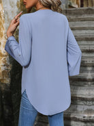 V-Neck Button-Down Pullover Shirt - ElegantAlpha®