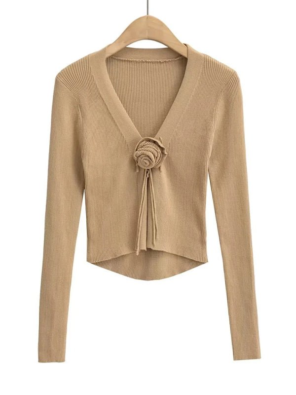 V - neck knitted cardigan - ElegantAlpha