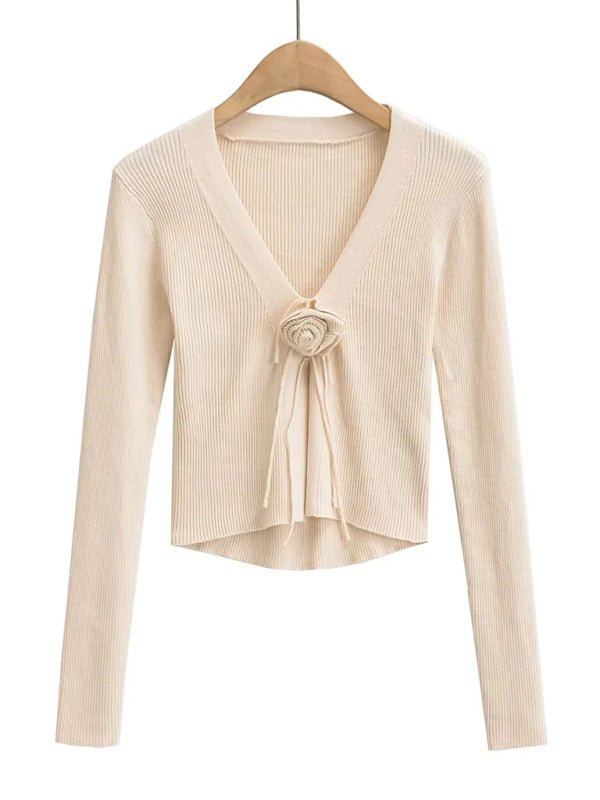 V - neck knitted cardigan - ElegantAlpha