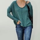 V - Neck Long - Sleeved Top - ElegantAlpha®