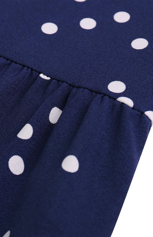 V Neck Sling Polka Dot Dress Long Dress - ElegantAlpha