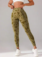 V waist camouflage peach hip sports trousers - ElegantAlpha