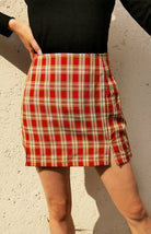 Versatile Hip Wrap Split High Waist Plaid Skirt - ElegantAlpha®