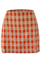 Versatile Hip Wrap Split High Waist Plaid Skirt - ElegantAlpha®