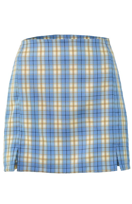 Versatile Hip Wrap Split High Waist Plaid Skirt - ElegantAlpha®