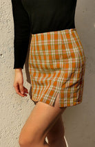 Versatile Hip Wrap Split High Waist Plaid Skirt - ElegantAlpha®