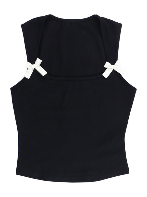 Versatile vest with bow decorative top - ElegantAlpha