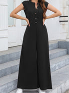 Wide Leg Pants Bib Jumpsuit - ElegantAlpha