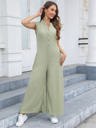 Wide Leg Pants Bib Jumpsuit - ElegantAlpha