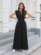 Wide Leg Pants Bib Jumpsuit - ElegantAlpha