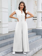 Wide Leg Pants Bib Jumpsuit - ElegantAlpha