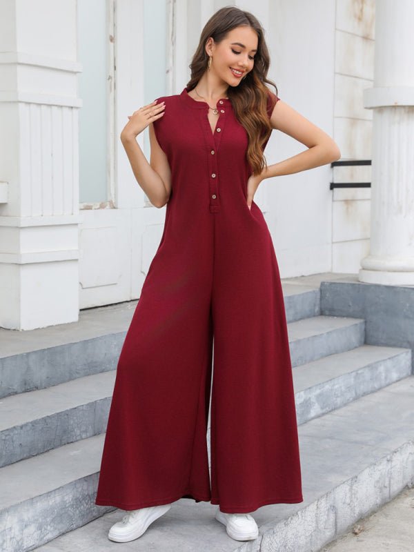 Wide Leg Pants Bib Jumpsuit - ElegantAlpha