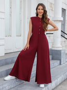 Wide Leg Pants Bib Jumpsuit - ElegantAlpha