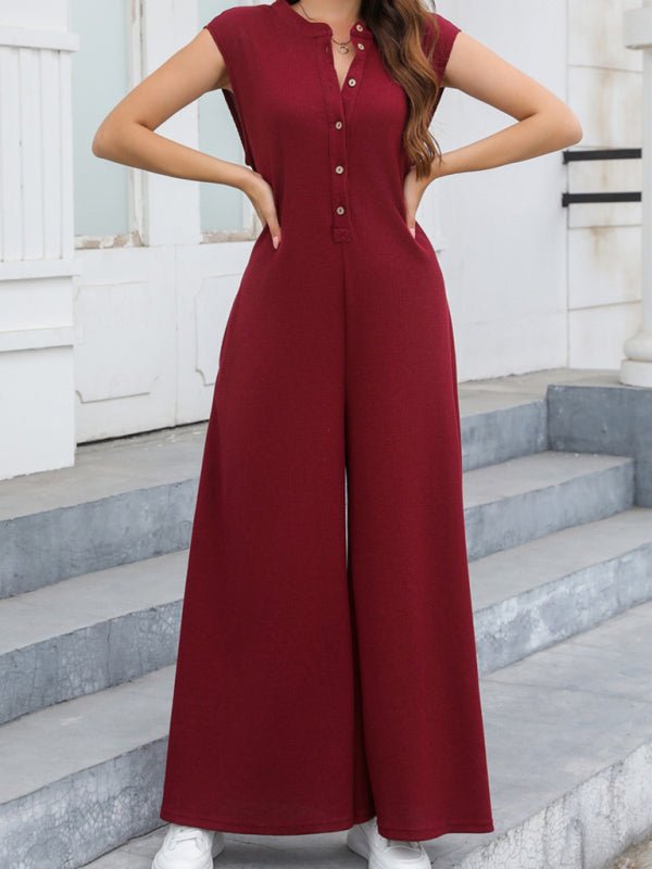 Wide Leg Pants Bib Jumpsuit - ElegantAlpha