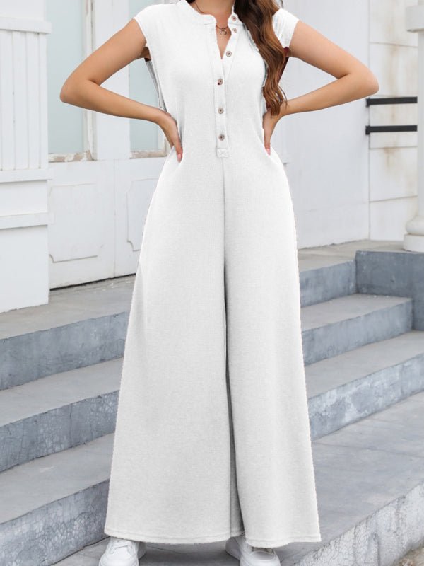 Wide Leg Pants Bib Jumpsuit - ElegantAlpha