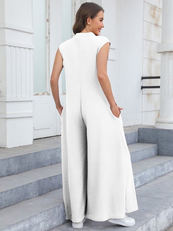 Wide Leg Pants Bib Jumpsuit - ElegantAlpha