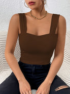 Wide shoulder sleeveless top - ElegantAlpha