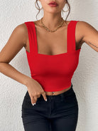 Wide shoulder sleeveless top - ElegantAlpha