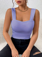 Wide shoulder sleeveless top - ElegantAlpha