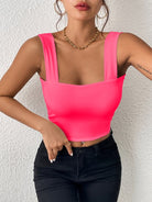 Wide shoulder sleeveless top - ElegantAlpha