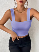 Wide shoulder sleeveless top - ElegantAlpha