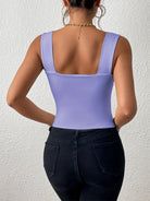 Wide shoulder sleeveless top - ElegantAlpha