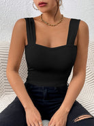 Wide shoulder sleeveless top - ElegantAlpha