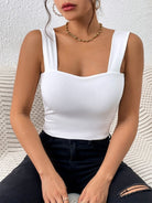 Wide shoulder sleeveless top - ElegantAlpha