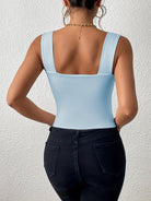 Wide shoulder sleeveless top - ElegantAlpha