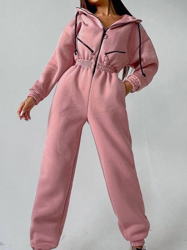 Women Zip Up Casual Tracksuit Set - ElegantAlpha