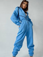 Women Zip Up Casual Tracksuit Set - ElegantAlpha