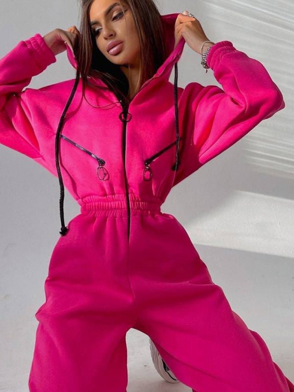 Women Zip Up Casual Tracksuit Set - ElegantAlpha