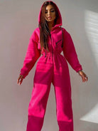 Women Zip Up Casual Tracksuit Set - ElegantAlpha