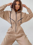 Women Zip Up Casual Tracksuit Set - ElegantAlpha