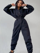 Women Zip Up Casual Tracksuit Set - ElegantAlpha