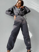 Women Zip Up Casual Tracksuit Set - ElegantAlpha