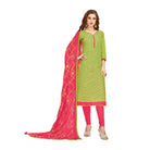 Women's Banarasi Jacquard Unstitched Salwar - Suit Material With Dupatta (Green, 2 - 2.5mtrs) - ElegantAlpha