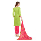 Women's Banarasi Jacquard Unstitched Salwar - Suit Material With Dupatta (Green, 2 - 2.5mtrs) - ElegantAlpha