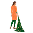 Women's Banarasi Jacquard Unstitched Salwar - Suit Material With Dupatta (Oranage, 2 - 2.5mtrs) - ElegantAlpha