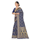 Women's Banarasi Silk Saree (Neavy blue, 5 - 6mtrs) - ElegantAlpha